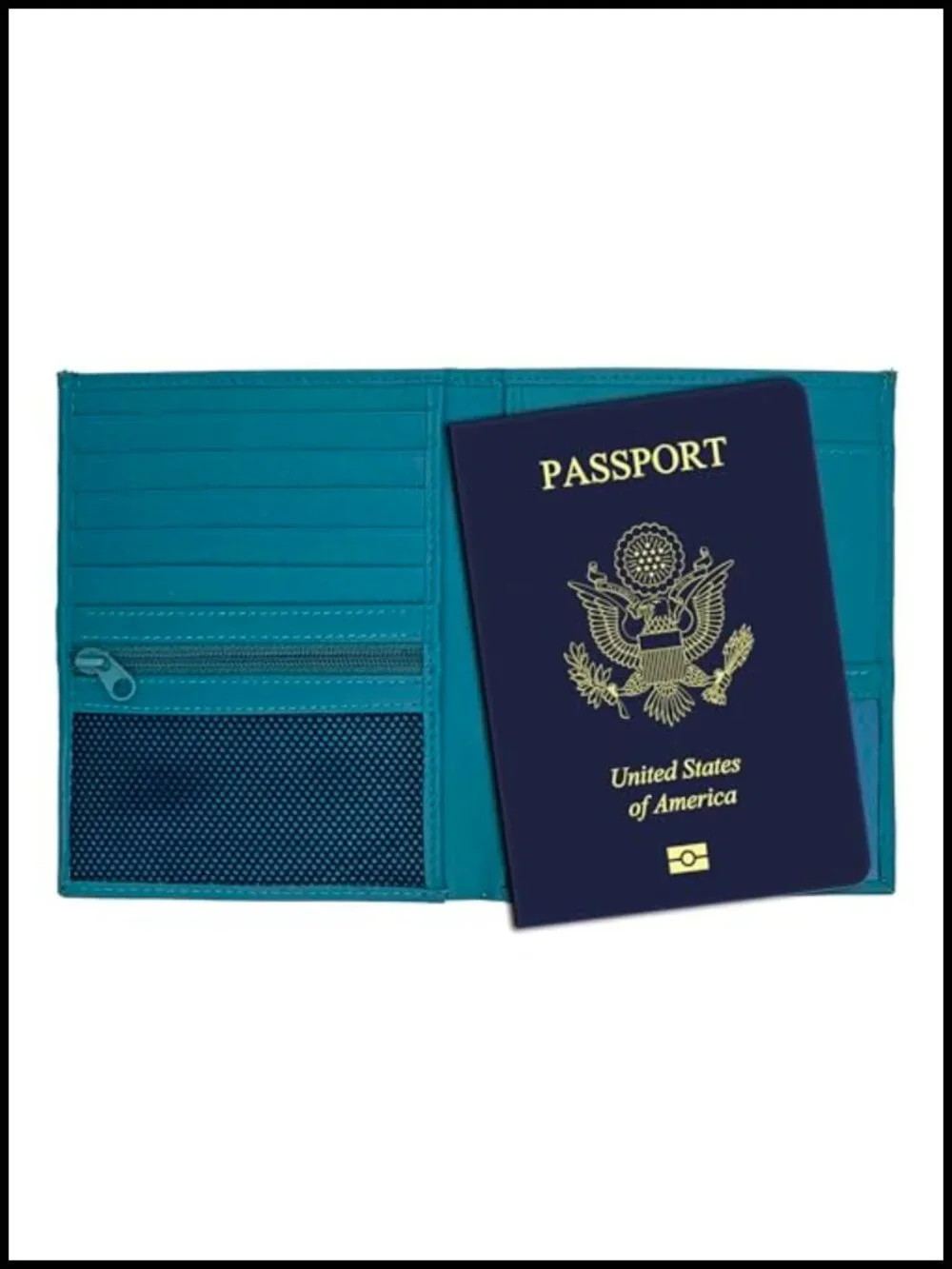 Genuine Leather RFID Passport Wallet Bifold Travel Accessory